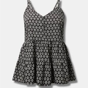 Torrid Challis Drop Waist Tiered Cami